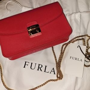 FURLA RARE Limited Edition Crossover Bag Ruby Red NWT